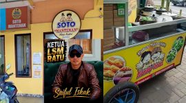 Foto kolase warung Soto Mantenan yang mempersoalkan merek hingga somasi Pukis Mantenan disorot Ketua LSM RATU