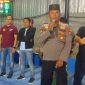 Ket foto: Kapolsek Pasean AKP Gunarto saat memberikan sambutan pada pembukaan Turnamen Voli IVOPAS ke-14 di Lapangan PBV Bintang Garuda, Desa Dempo Timur, Kecamatan Pasean, Selasa (13/10).