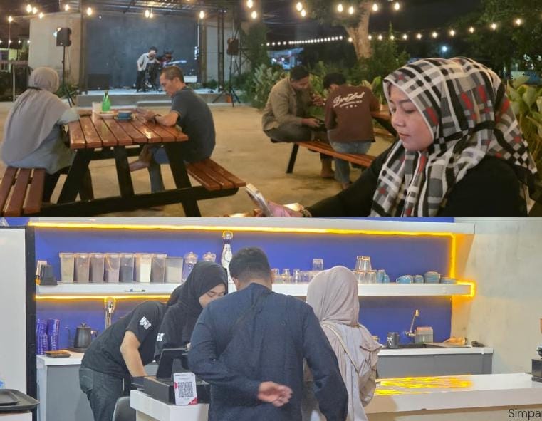 Ket foto: M Cafe di Jalan KH Mansyur, tepat di pintu gerbang Perumahan Griya Mapan, Sumenep, menawarkan suasana nongkrong bernuansa estetik dengan aneka minuman, camilan, serta hiburan live music setiap akhir pekan.