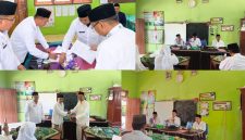 Ket foto: Agus Sugianto, S.Pd. menerima estafet kepemimpinan dari H. Matrasit, M.Pd., sebagai Kepala SDN Padangdangan I, Kecamatan Pasongsongan, Sumenep, bertepatan dengan peringatan Hari Santri Nasional 2026.